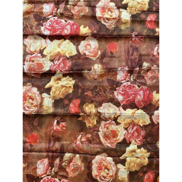 Hunk Ariprak Silk Scarf Floral Cottage Roses Oversized Foulard Luxury Designer - Picture 6 of 6